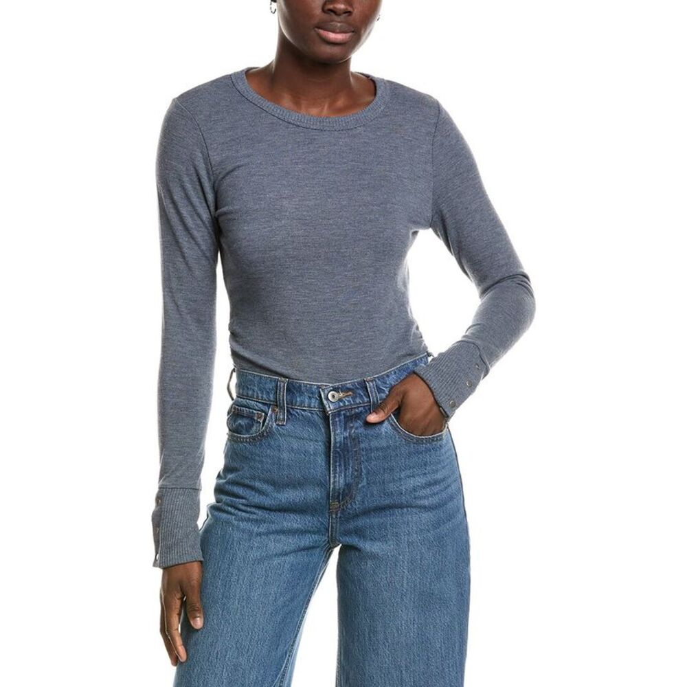 Michael Stars Womens  Freja Ruched Top, Blue
